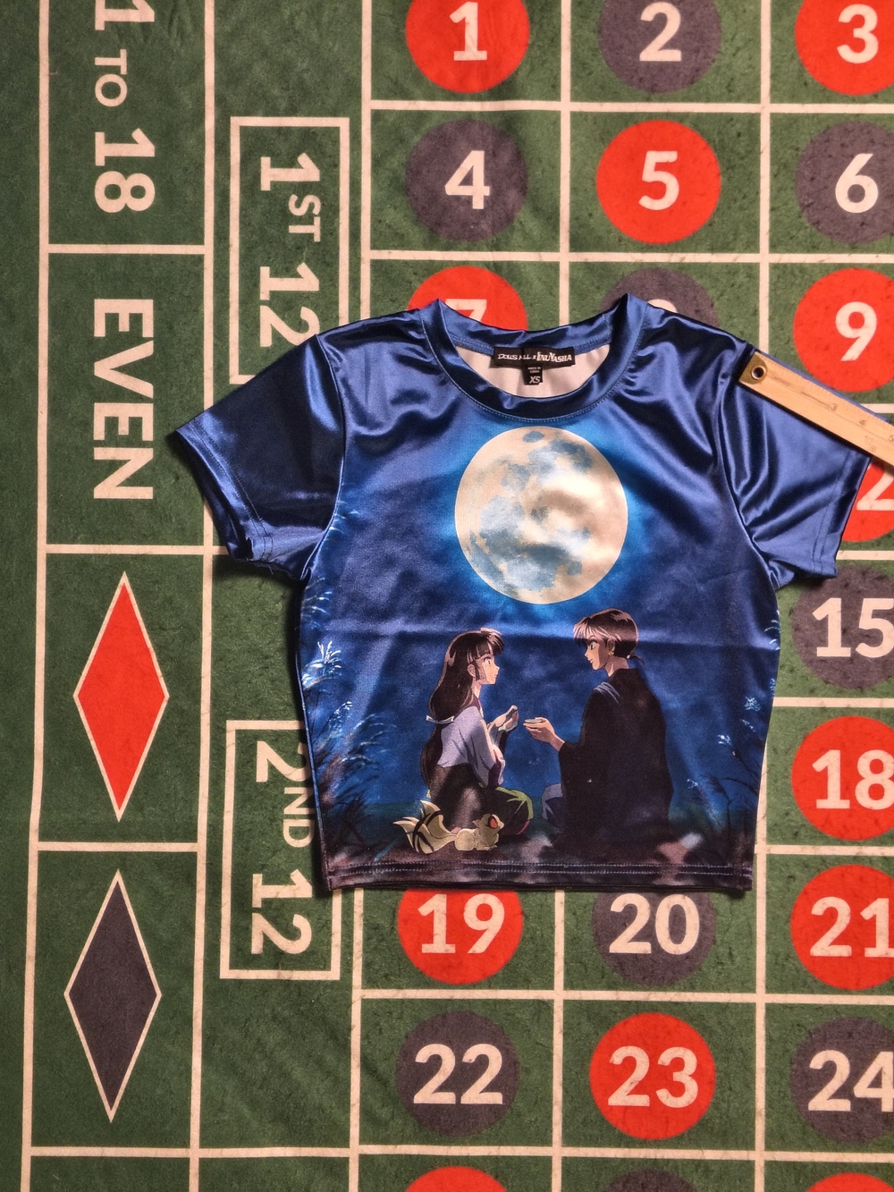 Dolls Kill x InuYasha Tangled Fate Sango Miroku Baby Tee Blue XS - Picture 9 of 16